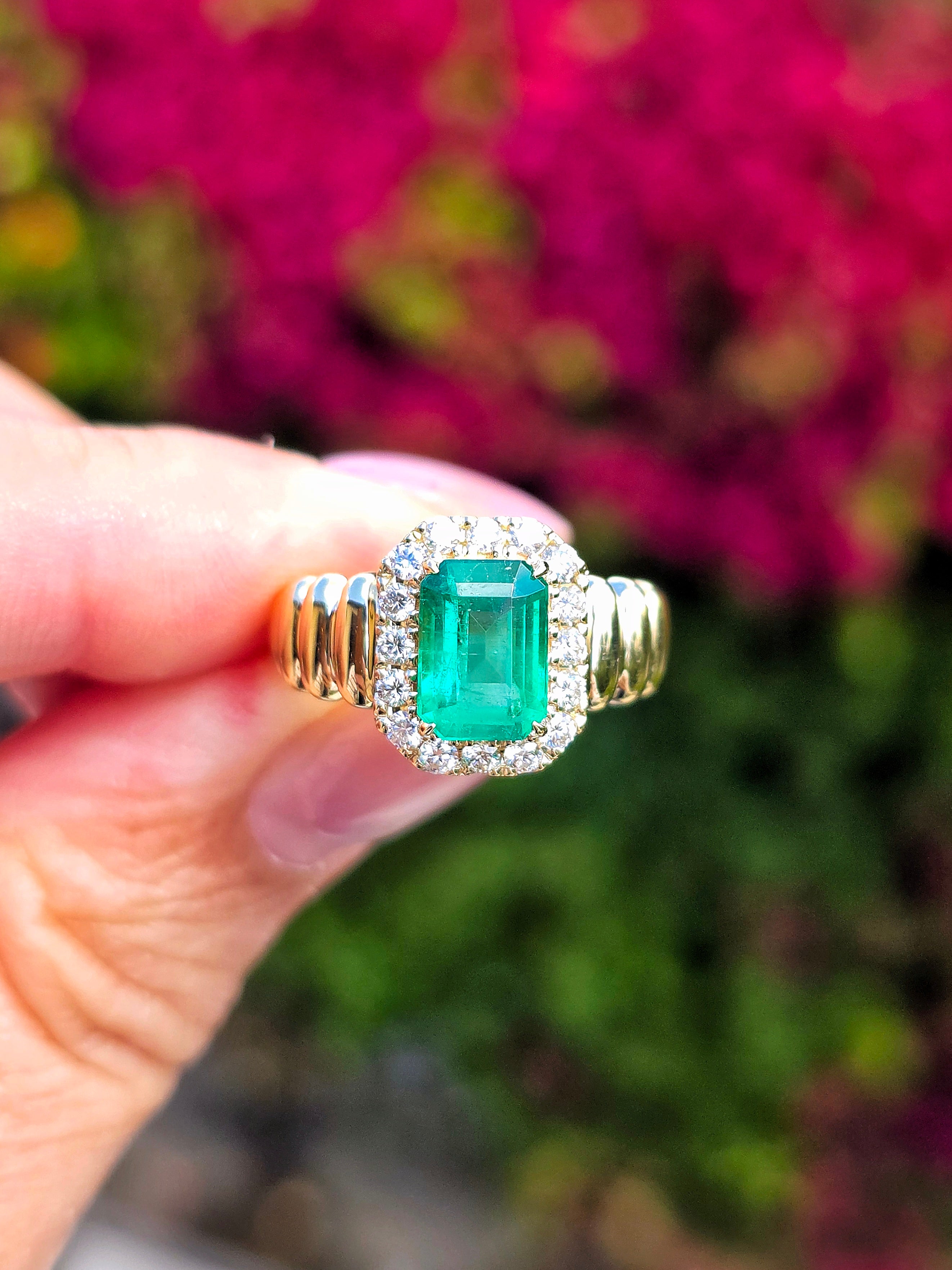 14k Yellow Gold 1.7ct Emerald Ring | Indulgems | Emma
