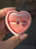 18k Solid Gold Ruby Vintage Ring Size 7| Indulgems