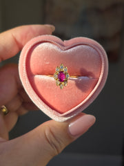 18k Solid Gold Ruby Vintage Ring Size 7| Indulgems