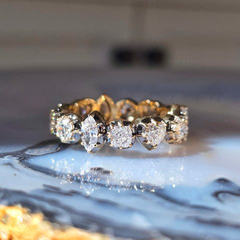 18k Solid Gold Mixed Shape Lab-grown Diamond Eternity Ring | Indulgems | Symphony Collection