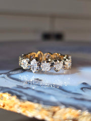 18k Solid Gold Mixed Shape Lab-grown Diamond Eternity Ring | Indulgems | Symphony Collection