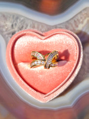 14k Yellow Gold Diamond Vintage Curve Ring Size 6.5 | Indulgems