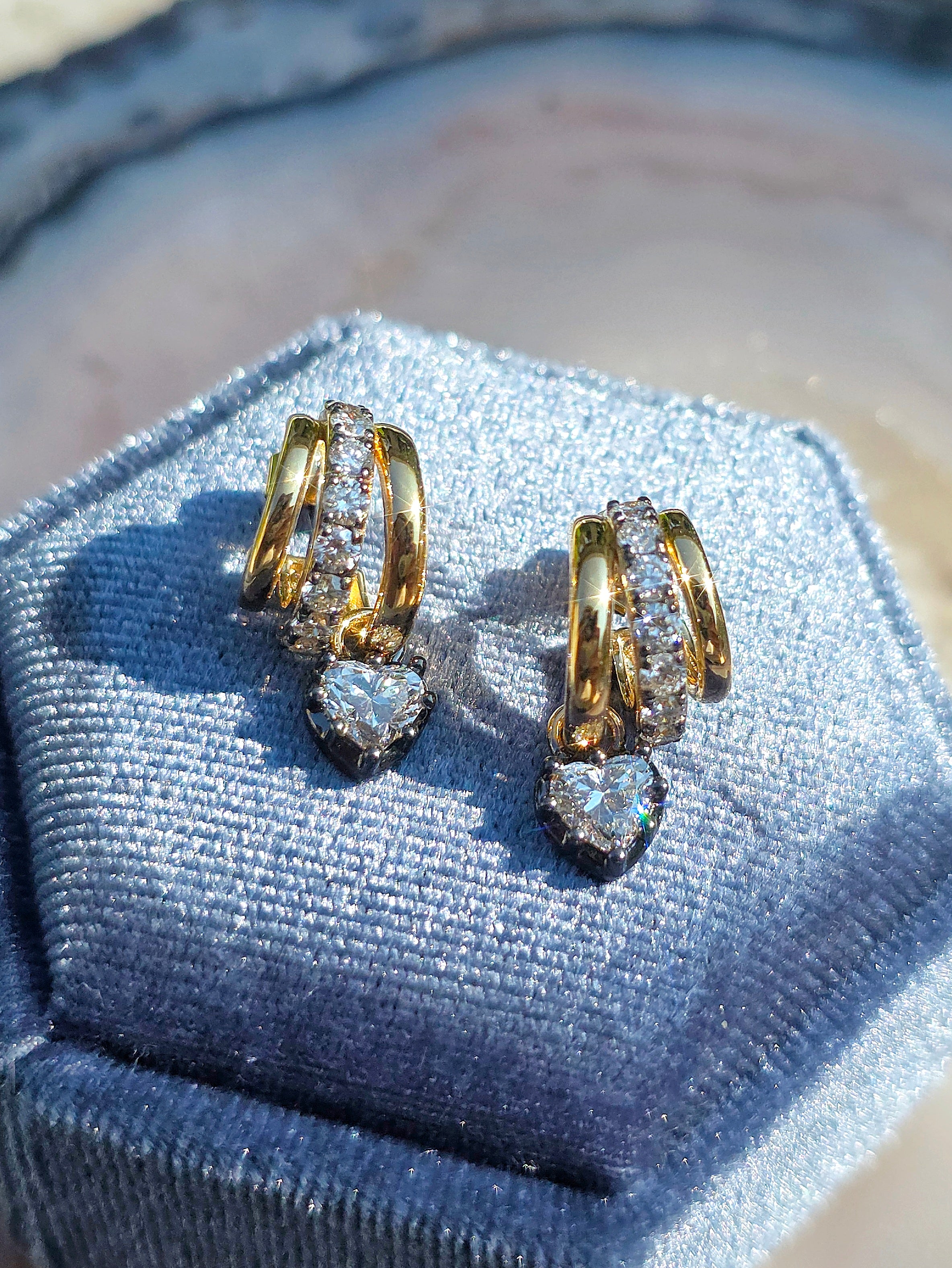 18k Solid Gold Lab-grown Diamond Huggie Earrings | Indulgems