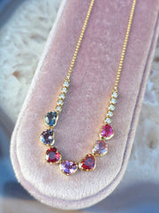 14k Yellow Gold Burmese Spinel Heart Necklace | Indulgems