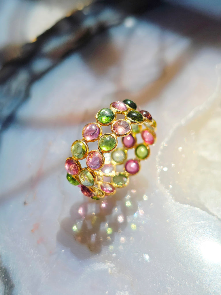 14k Yellow Gold Gemstone Stacking Ring | Indulgems | Designs in Real Gold