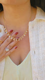 18k Yellow Gold Mimosa Necklace in Rainbow Moonstone Hearts: Deposit for Custom Order