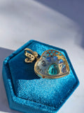 14k Yellow Gold Heart Locket Pendant with Mint Tourmaline, Tanzanite, Emerald, Diamond | Indulgems
