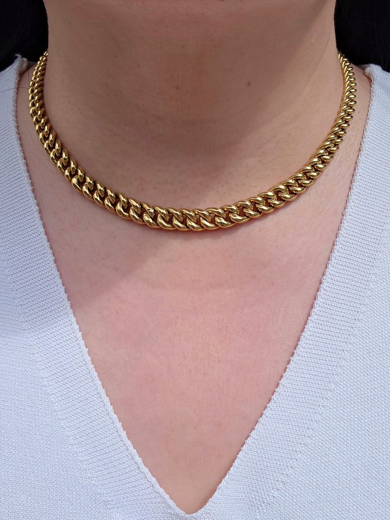 18k Solid Gold Curb Chain Necklace 18" | Indulgems | Vintage Jewelry
