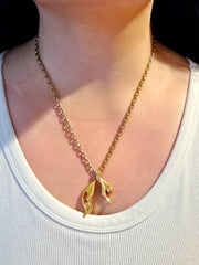 18k Solid Gold Vintage Large Hanging Panther Pendant | Indulgems