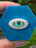 Platinum & 14K Yellow Gold Zambian Emerald Diamond Pendant Clip | Indulgems