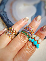 14k Yellow Gold Gemstone Stacking Ring | Indulgems | Designs in Real Gold