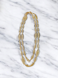 18K Gold Antique Filigree Link Long Chain Necklace 36.5" | Indulgems | Designs in Real Gold