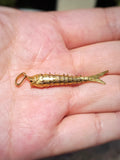 18k Solid Gold Antique Articulated Fish Charm Pendant | Indulgems