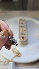 14k Yellow Gold & Platinum Cornflower Blue Sapphire Diamond Star Transformation Ring Pendant | Indulgems