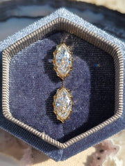 18k Solid Gold 4ct Marquise Lab Diamond Earrings | Indulgems | Aurora Collection