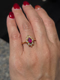 18k Solid Gold Ruby Vintage Ring Size 7| Indulgems