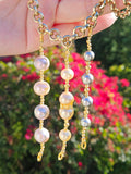 Necklace Extender - Golden South Sea Pearl Flower Wreath 18K Gold