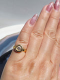 18K Solid Yellow Gold Old Cut Diamond 0.8 ct Donut Ring Sz 6.5 | Indulgems | Vintage Real Gold Jewelry