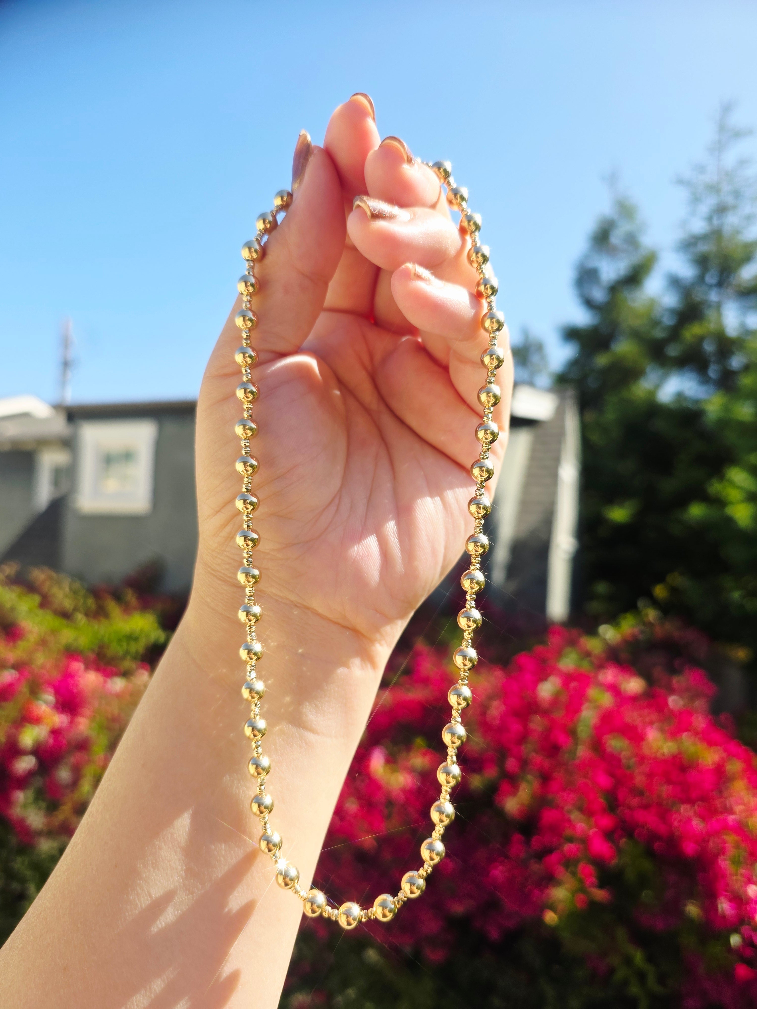 14k Yellow Gold Ball Chain Necklace | Indulgems