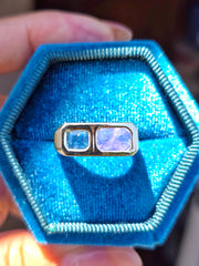 14k Yellow Gold Teal Lilac Sapphire Ring Size 8 | Indulgems | Duality