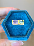 14k Yellow Gold Lilac Spinel & Mint Tourmaline Ring Size 7 | Indulgems | Duality