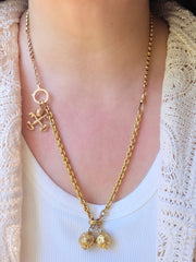 18k Yellow Gold Antique Multipurpose Chain with Large Ball Charms | Indulgems