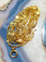 18K Yellow Gold Antique Ornate Link Extra Long Guard Chain Necklace 62" | Indulgems | Designs in Real Gold