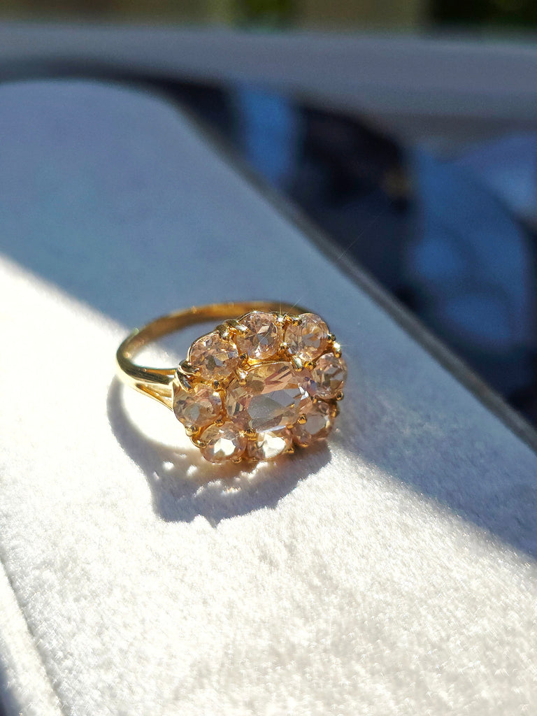 14k Yellow Gold Morganite Gemstone Ring size 8 | Indulgems