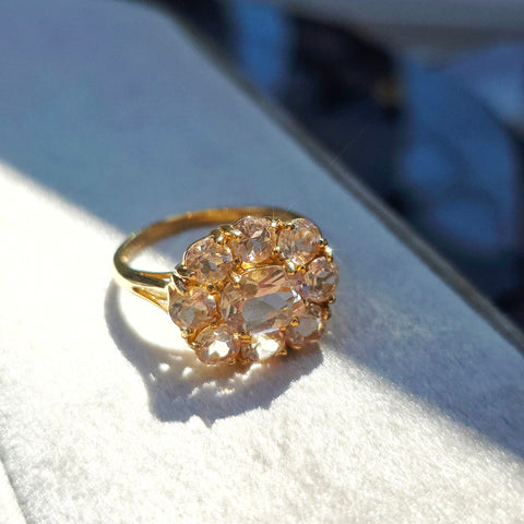 14k Yellow Gold Morganite Gemstone Ring size 8 | Indulgems