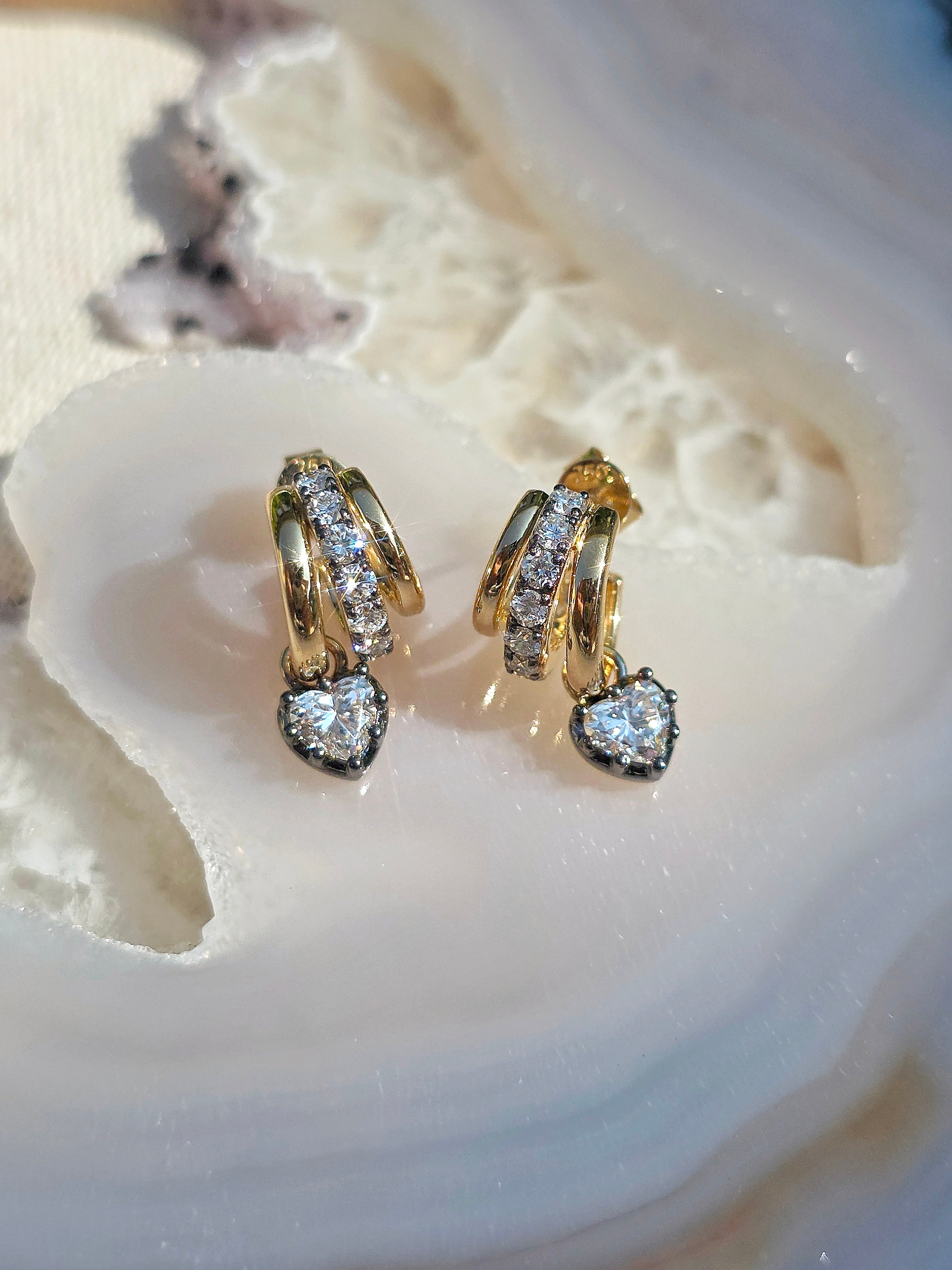 18k Solid Gold Lab-grown Diamond Huggie Earrings | Indulgems