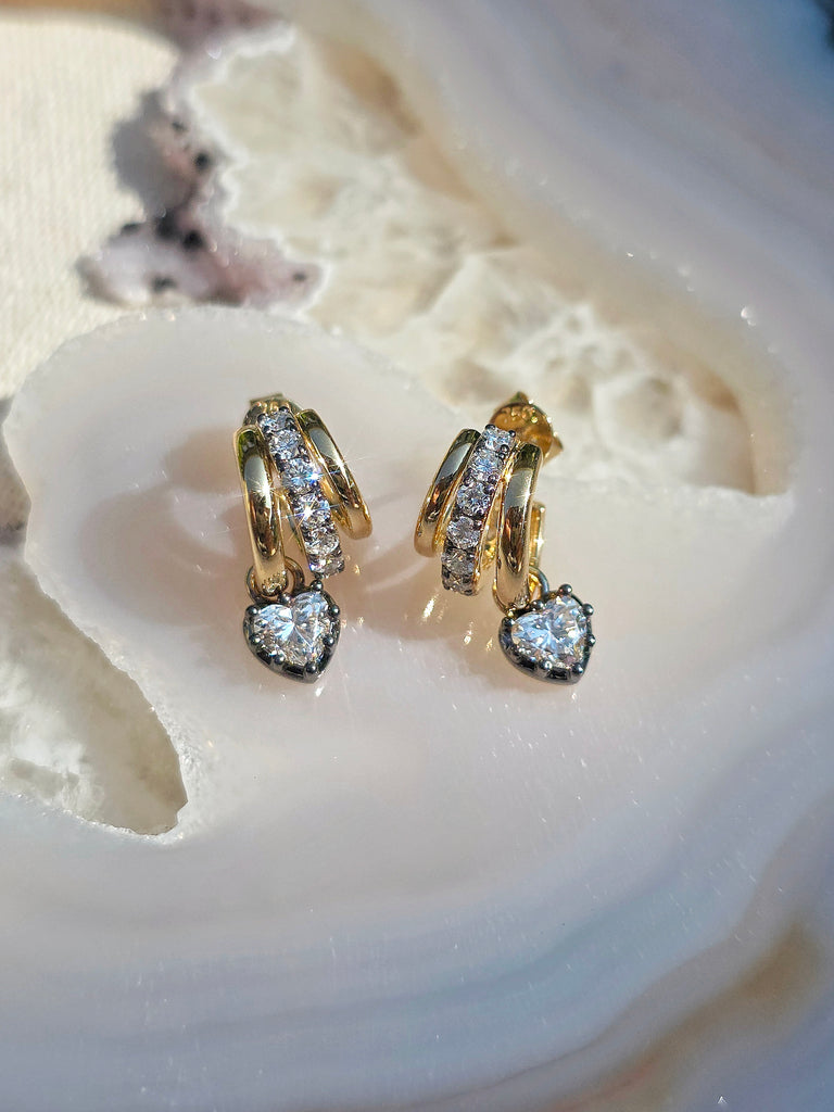 18k Solid Gold Lab-grown Diamond Huggie Earrings | Indulgems
