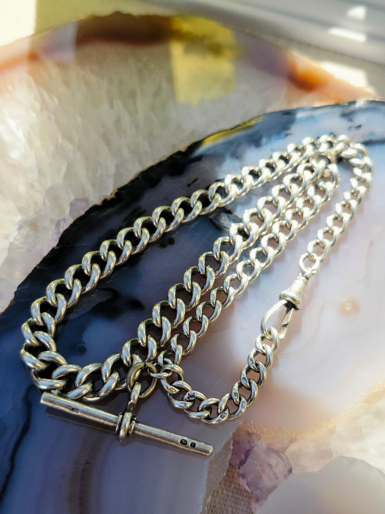 Antique Silver Watch Chain Necklace | Indulgems