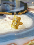 18k Solid Gold Lemon Quartz & Diamond Ring size 8 | Indulgems