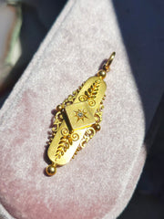 15K Gold Botanical Themed Diamond Accent Pendant | Indulgems | Antique Revival