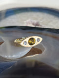 14k Solid Gold Chrysoberyl & Diamond Signet Ring Size 8 | Indulgems | Luna Collection