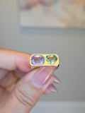 14k Yellow Gold Lilac Spinel & Mint Tourmaline Ring Size 7 | Indulgems | Duality