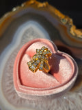 18k Solid Gold Diamond Ribbon Bow Ring Size 6.5 | Indulgems