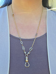 18k Solid Gold Art Deco Diamond Station Multipurpose Transformation Chain Necklace Bracelet Extender | Indulgems