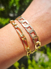 9K Gold Geometric Link Bracelet | Indulgems
