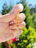 14k Yellow Gold Fancy Sapphire Rainbow Earrings | Indulgems