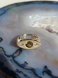 14k Solid Gold Chrysoberyl & Diamond Signet Ring Size 8 | Indulgems | Luna Collection