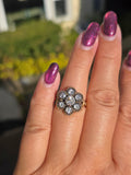 Antique 18k Gold and Silver Daisy Diamond Ring | Indulgems