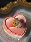 18k Solid Gold Diamond Ribbon Bow Ring Size 6.5 | Indulgems