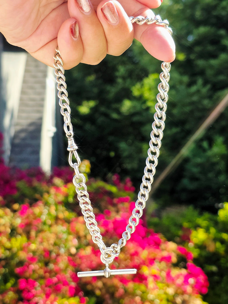 Antique Silver Watch Chain Necklace | Indulgems