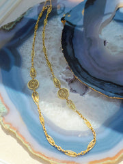 18k Solid Gold French Antique Filigree Necklace 20" | Indulgems