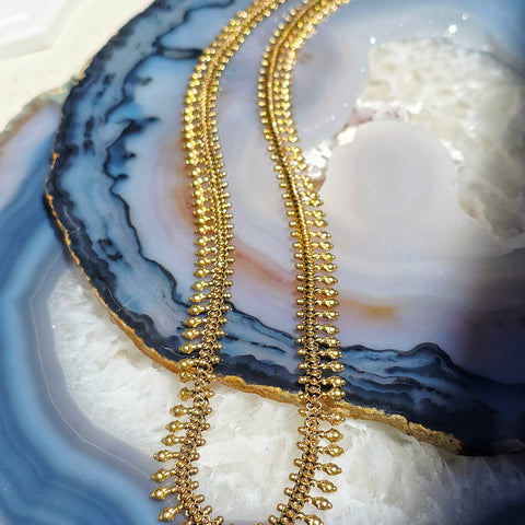 14k Yellow Gold Antique Fringe Necklace | Indulgems