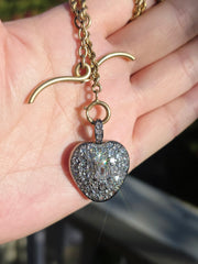 Platinum & 14K Gold Lab-grown Diamond Heart Locket Pendant | Indulgems