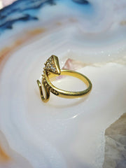 18k Solid Gold Diamond Snake Serpent Ring sz 8 | Indulgems