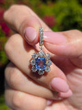 14k Solid Gold Unheated Sapphire Natural Diamond Pendant | Indulgems | Diana Collection