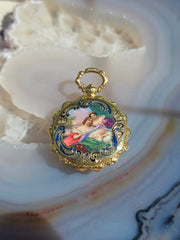 Antique 18k Gold Enamel Pocket Watch with Portrait Miniature | Indulgems